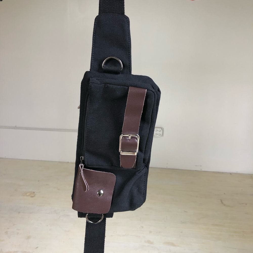 Black utilitarian fanny pack